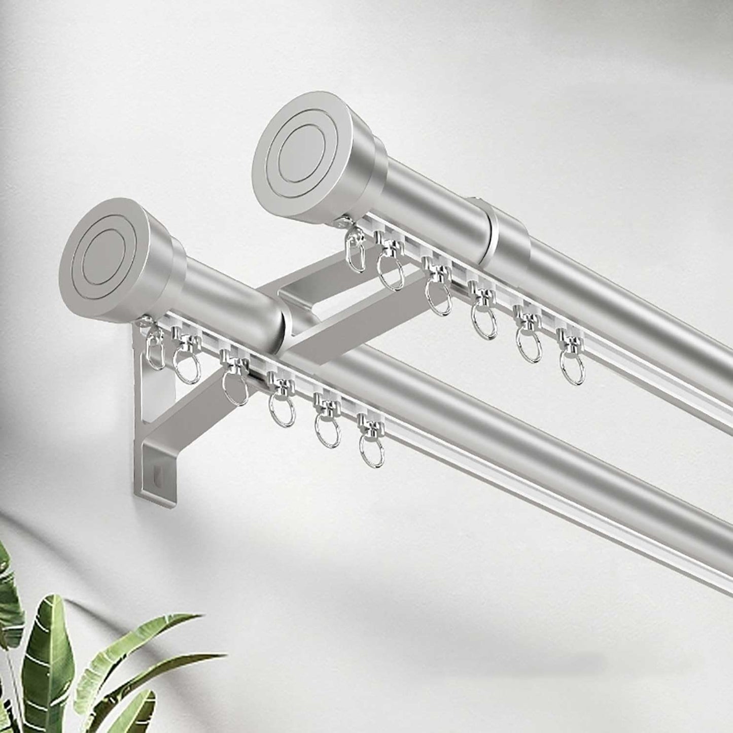 Double Wall Mount Curtain Rail - Heavy-Duty Room Divider