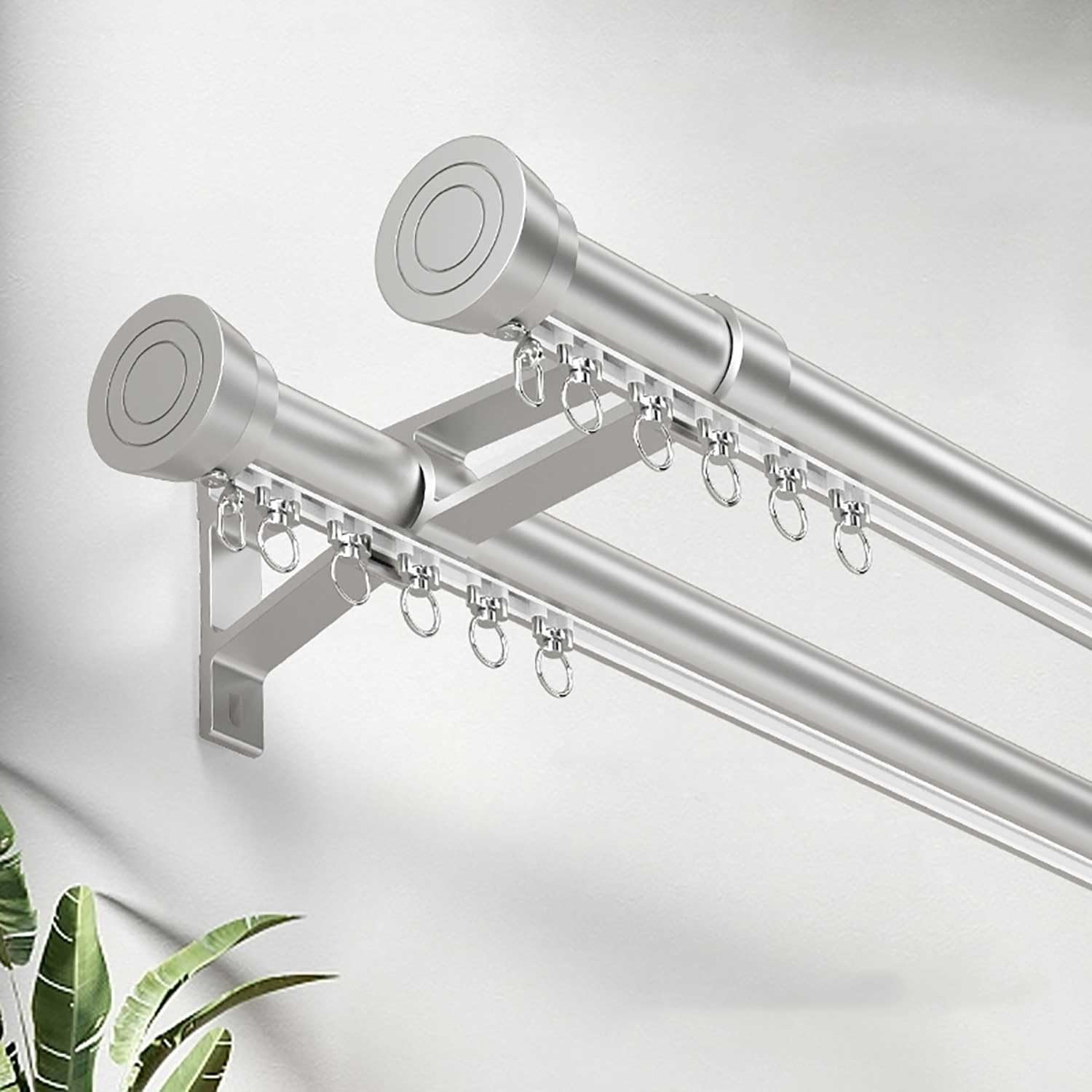 Double Wall Mount Curtain Rail - Heavy-Duty Room Divider