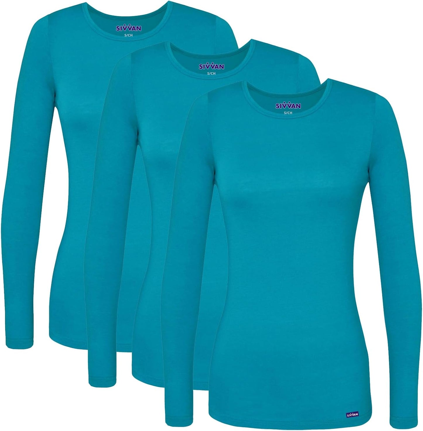 Sivvan Scrubs for Women - Long Sleeve Comfort Underscrub Tee