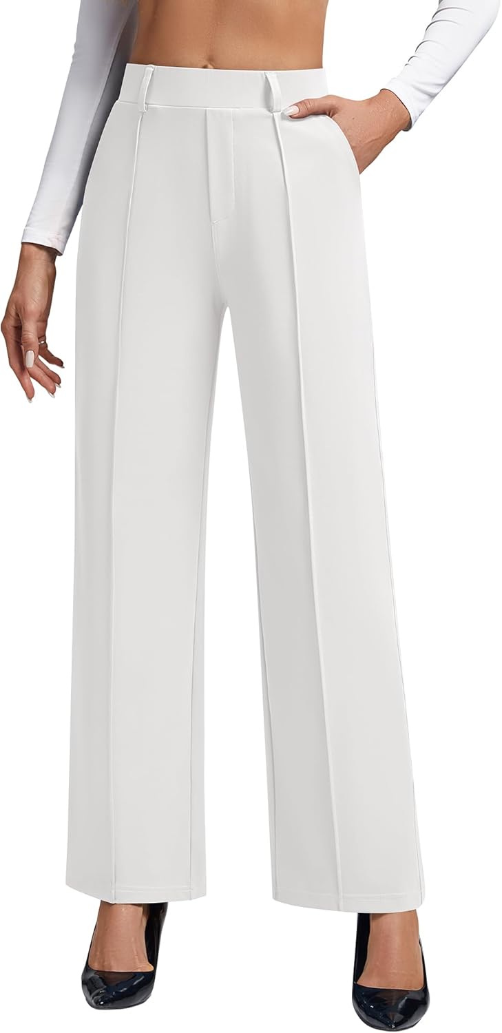 Stylish Wide Leg Dress Pants for Women with Pockets