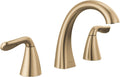 Delta Arvo Brushed Gold Faucet 3 Hole 8in Widespread - Elegant Vanity