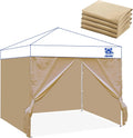 Instant Canopy Tent Sidewalls for 10x10 Pop Up Canopy - 4 Pack Khaki