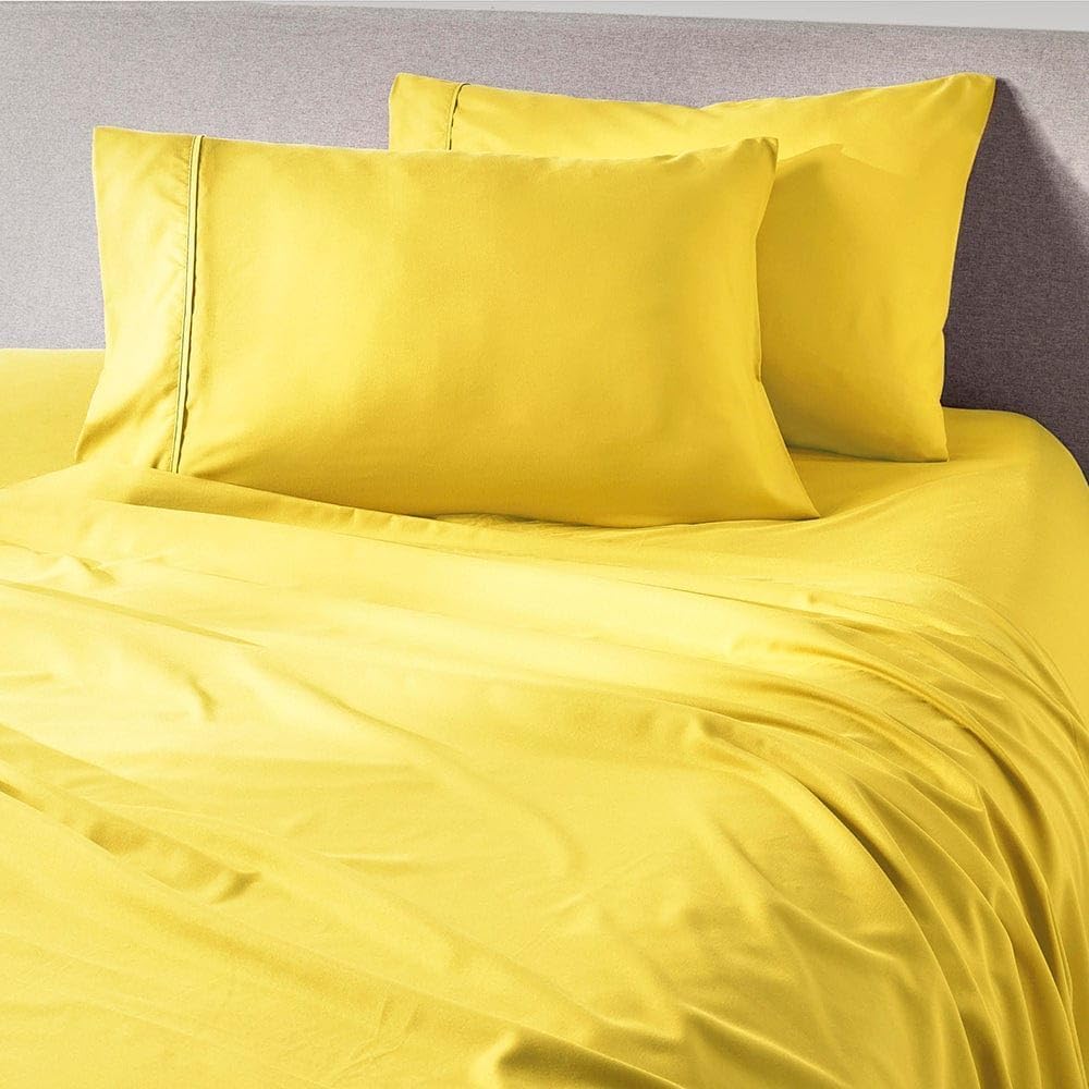 PeachSkinSheets Zesty Yellow Sheet Set for California King Beds