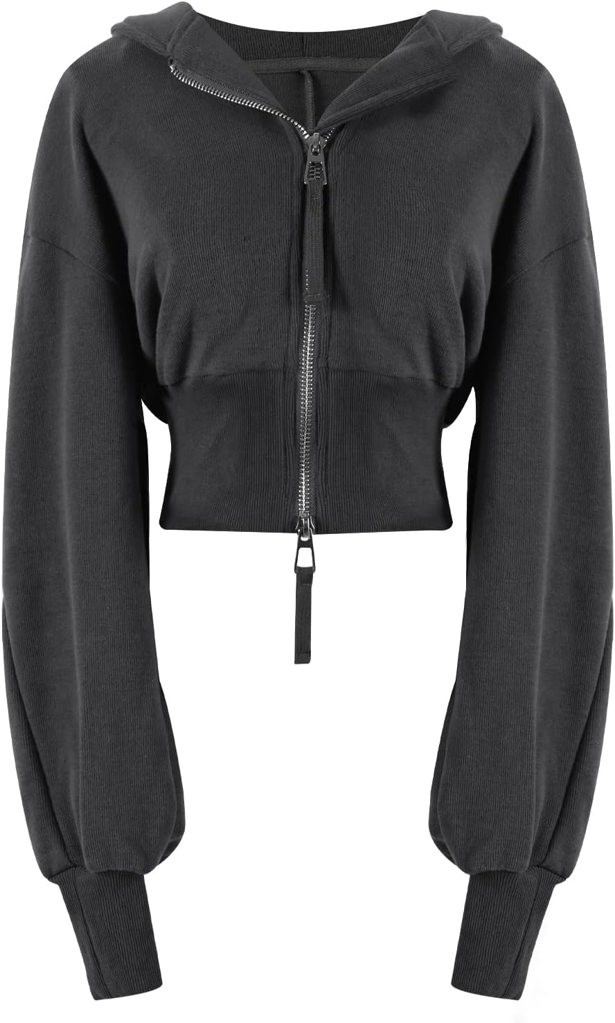 Cropped Zip Up Hoodie for Women - Stylish Casual Fashion Wear