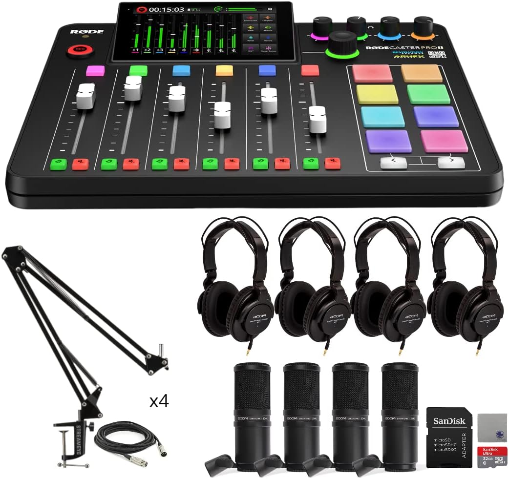 RODECaster Pro II Audio Production Studio Bundle for Podcasters