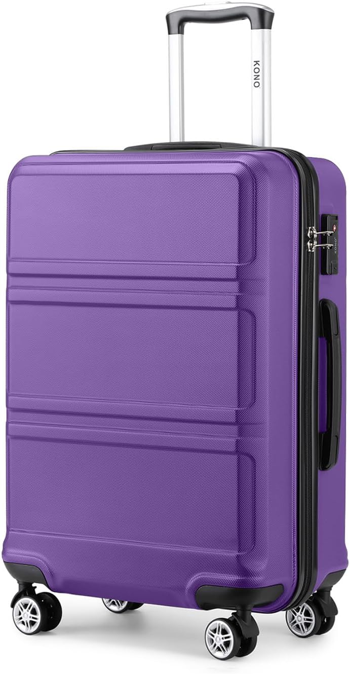Kono 24 Inch Lightweight Hardside Luggage with Spinner Wheels