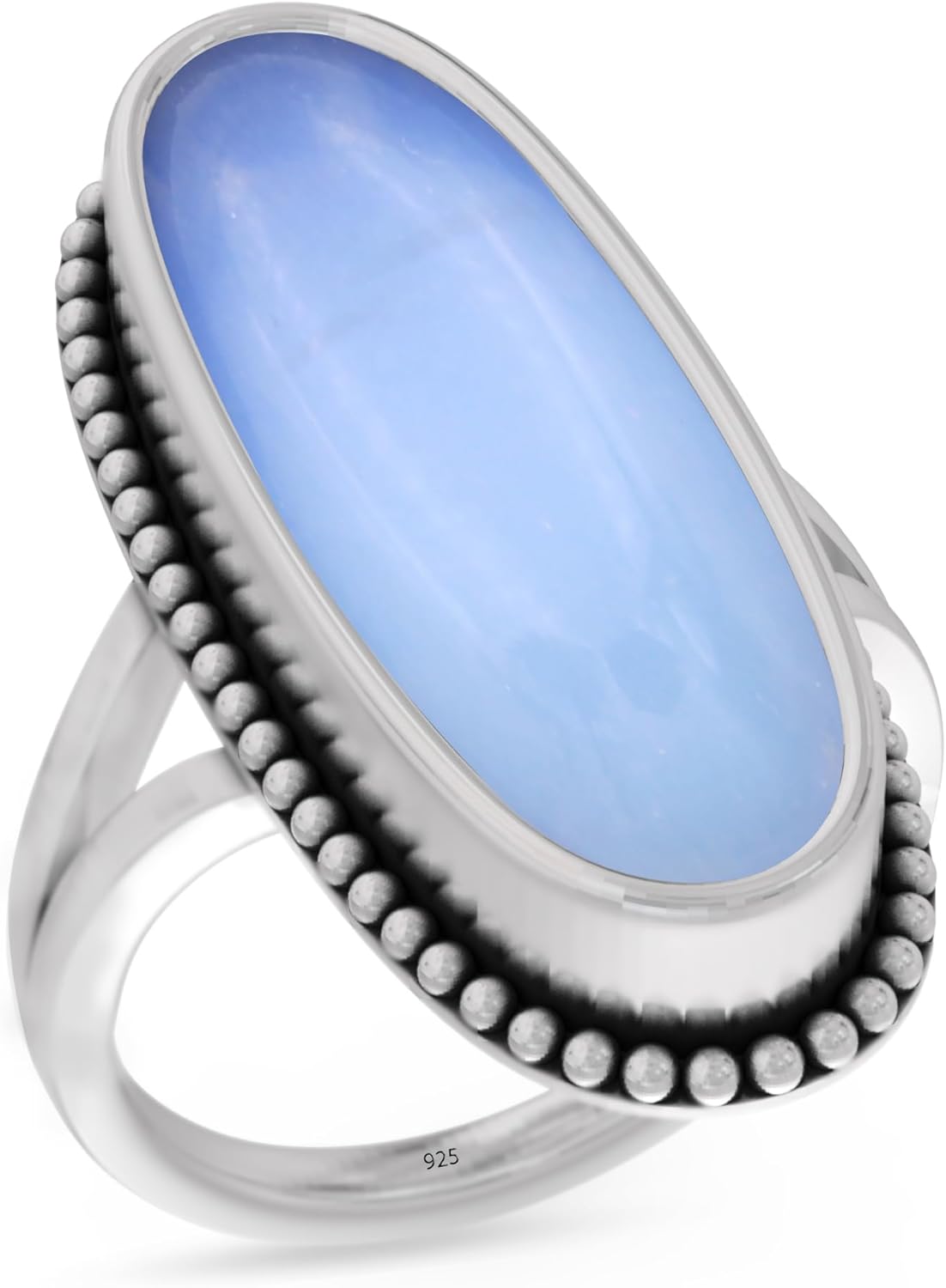 925 Sterling Silver Ring with Dainty Opal Gemstone for Women