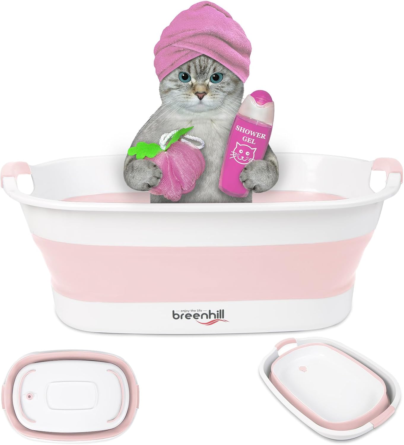 Collapsible Dog Bath Tub for Small Pets, Portable & Space Saving