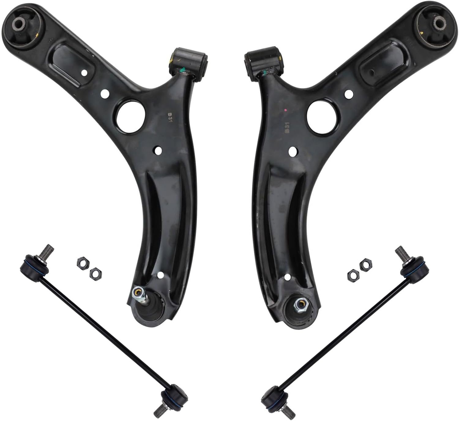 TRQ Front Suspension Kit Control Arm with Ball Joint for Kia Forte