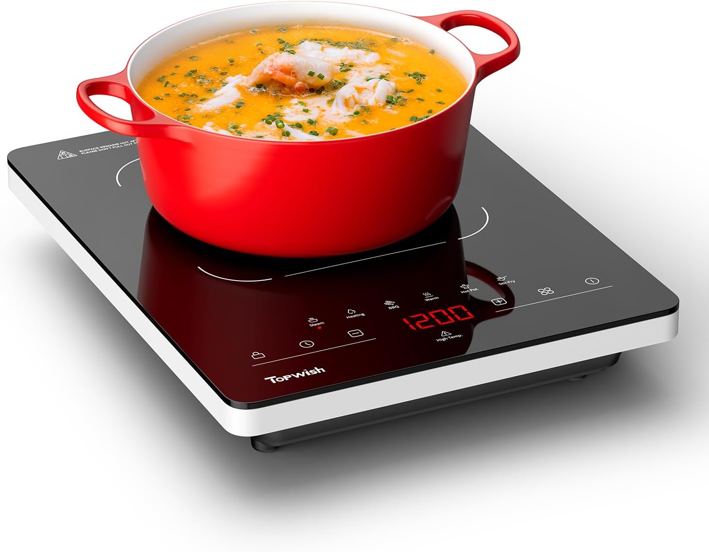 Portable Electric Stove with 10 Power Levels and Touch Control