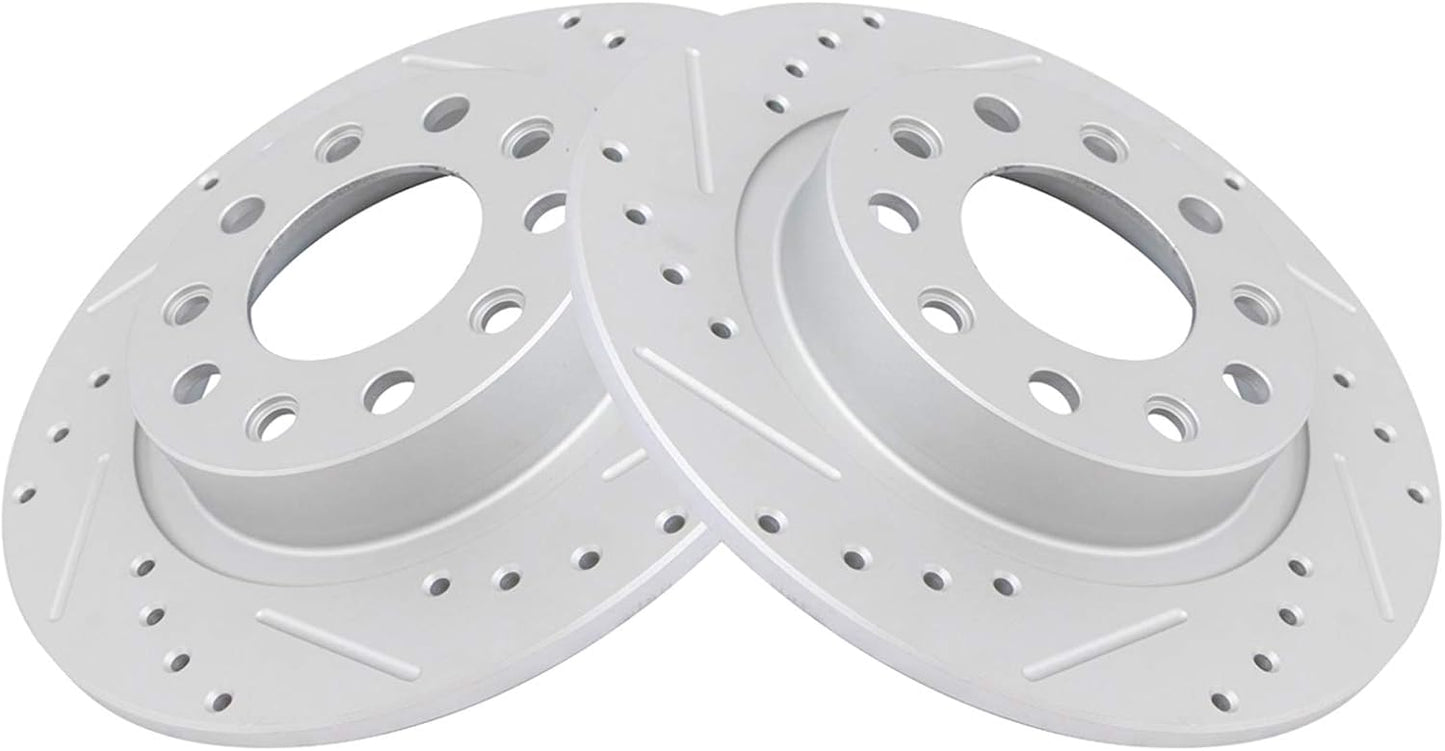 TRQ Rear Performance Brake Rotors Set for Dodge Dart 2013-2016