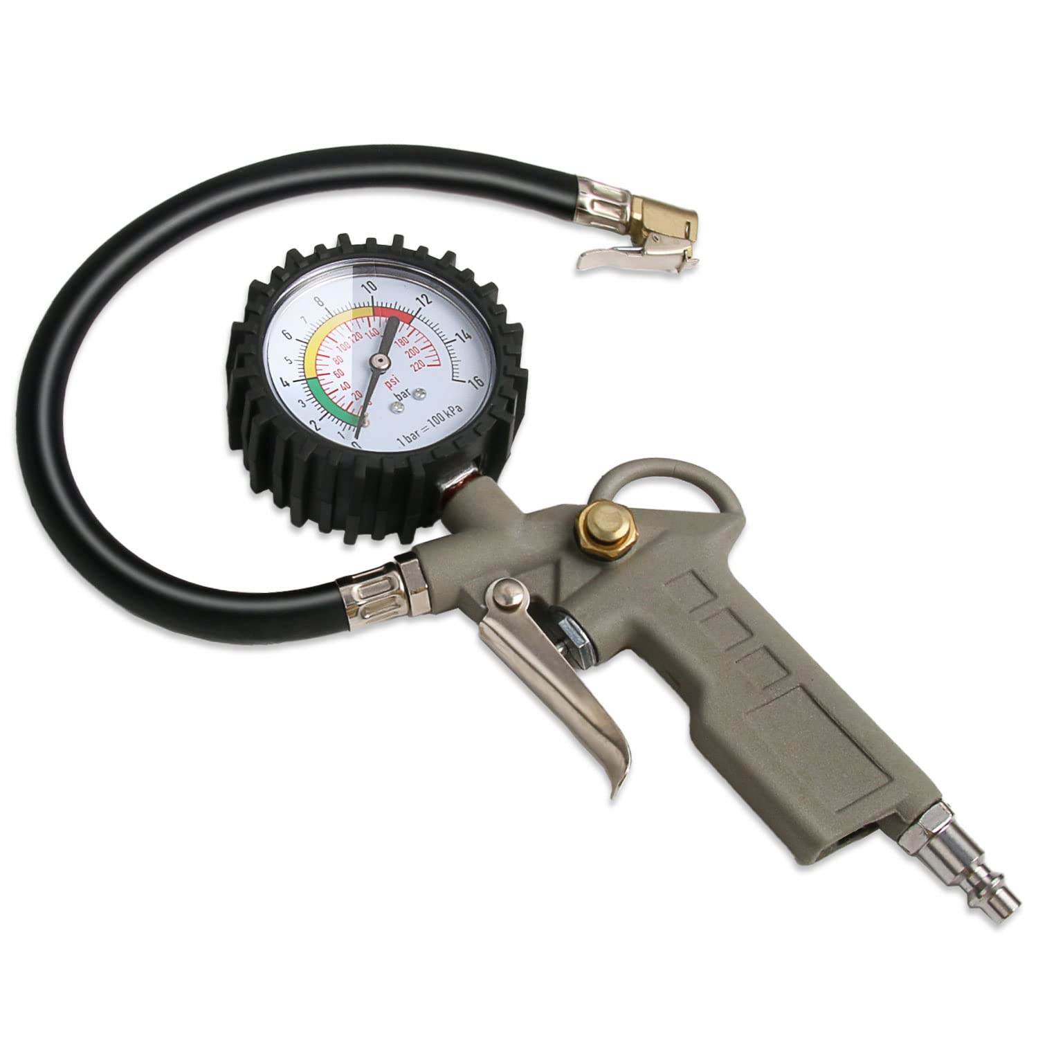 LadFath Tire Inflator: Accurate Pressure Gauge & Quick Coupler