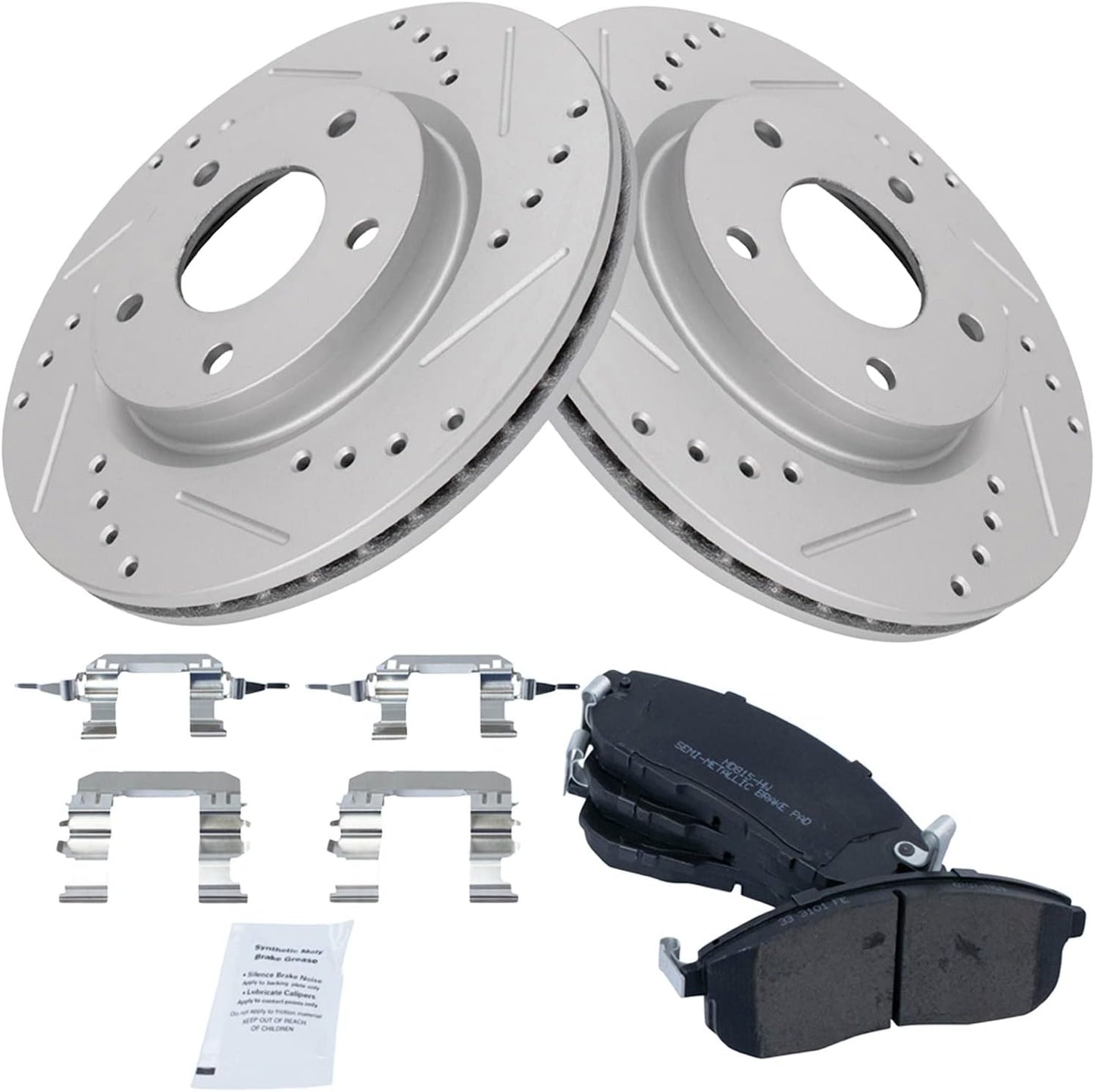 TRQ Front Performance Brake Pad & Rotor Kit for Nissan Sentra