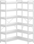 Rolanstar 69in Industrial Wooden Bookcase with 6 Open Shelves