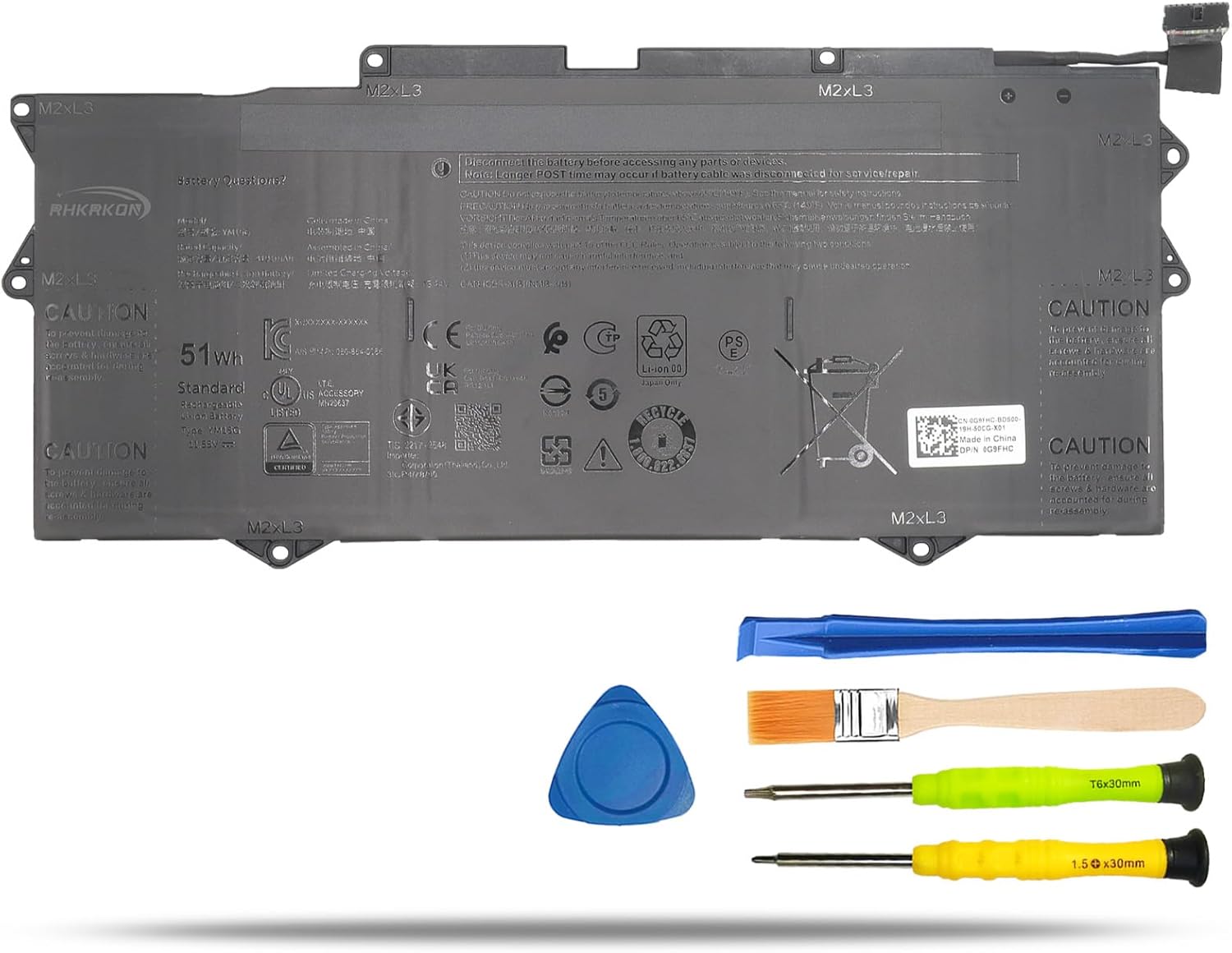 YM15G Laptop Battery Replacement for Dell XPS 13 9315 Series