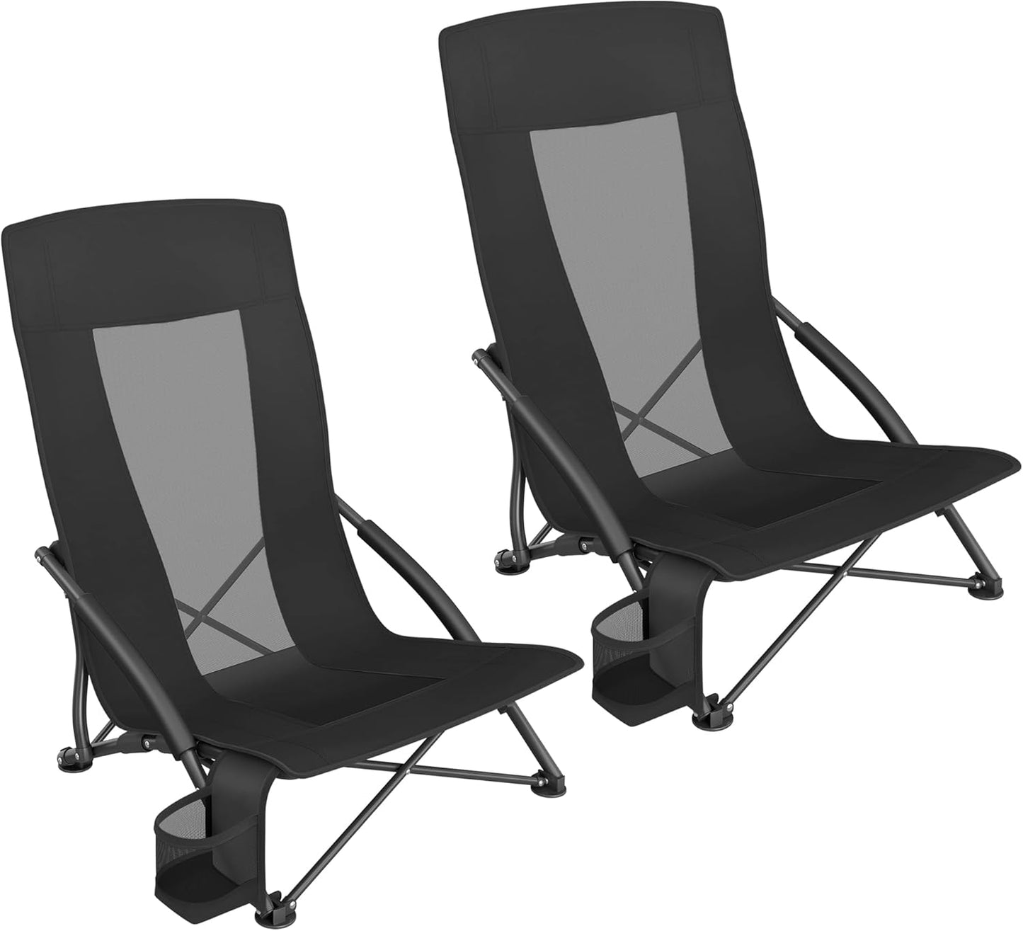SONGMICS Portable Beach Chairs for Adults - Max. 330 lb, High Backrest