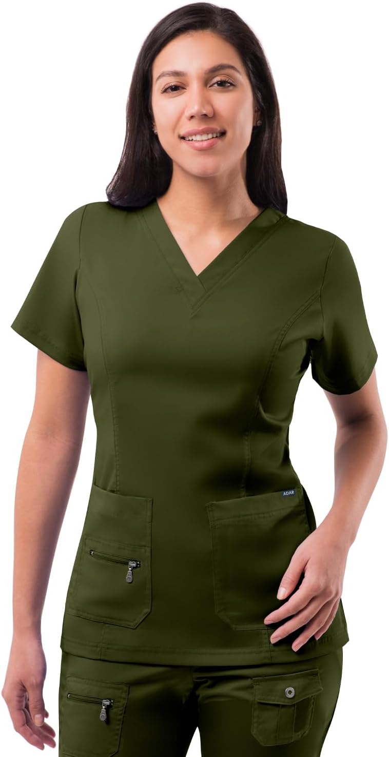 Adar Pro Scrubs for Women - Elevated V-Neck Top for Comfort