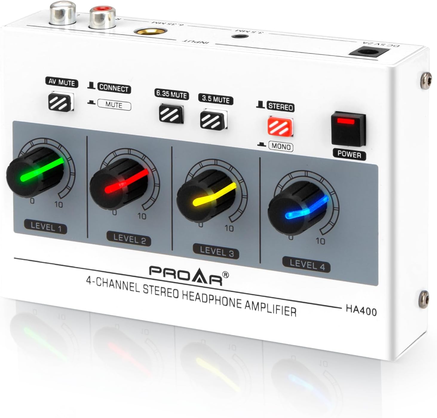4 Channel Headphone Amplifier with Multi-Port Audio Splitter