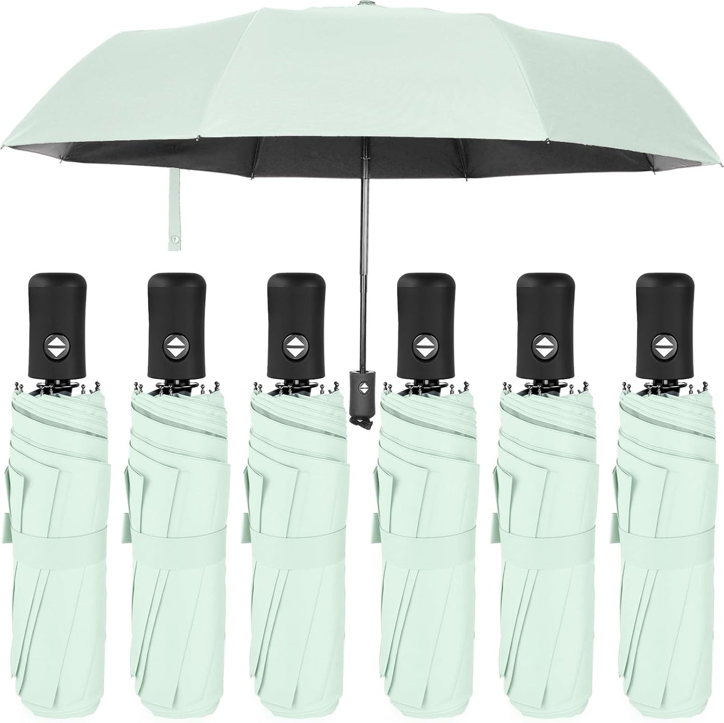 Compact Travel Umbrella Set of 6 for Windproof Rain Protection
