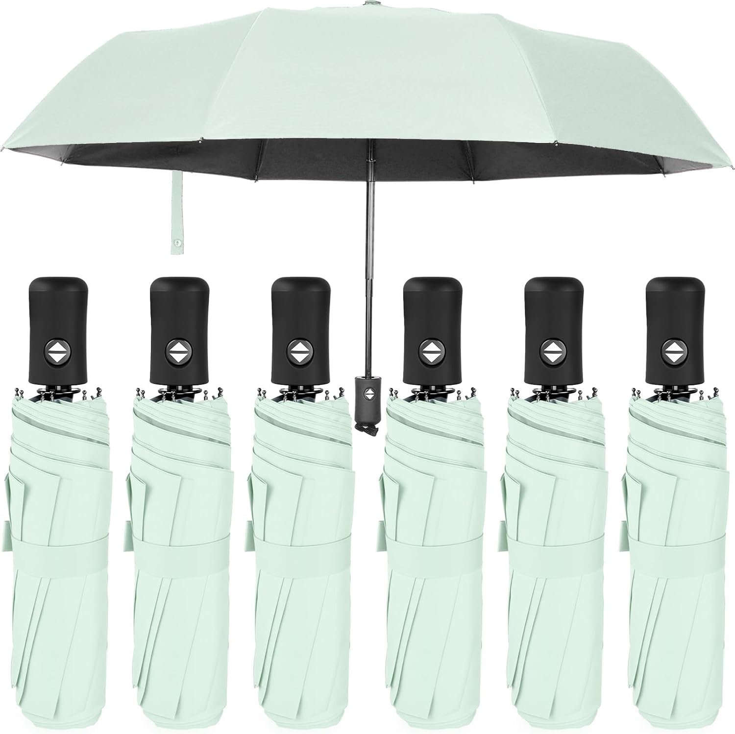 Compact Travel Umbrella Set of 6 for Windproof Rain Protection