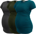 Maternity Tunic T-Shirt for Women - Modal Stretch & Side Ruching