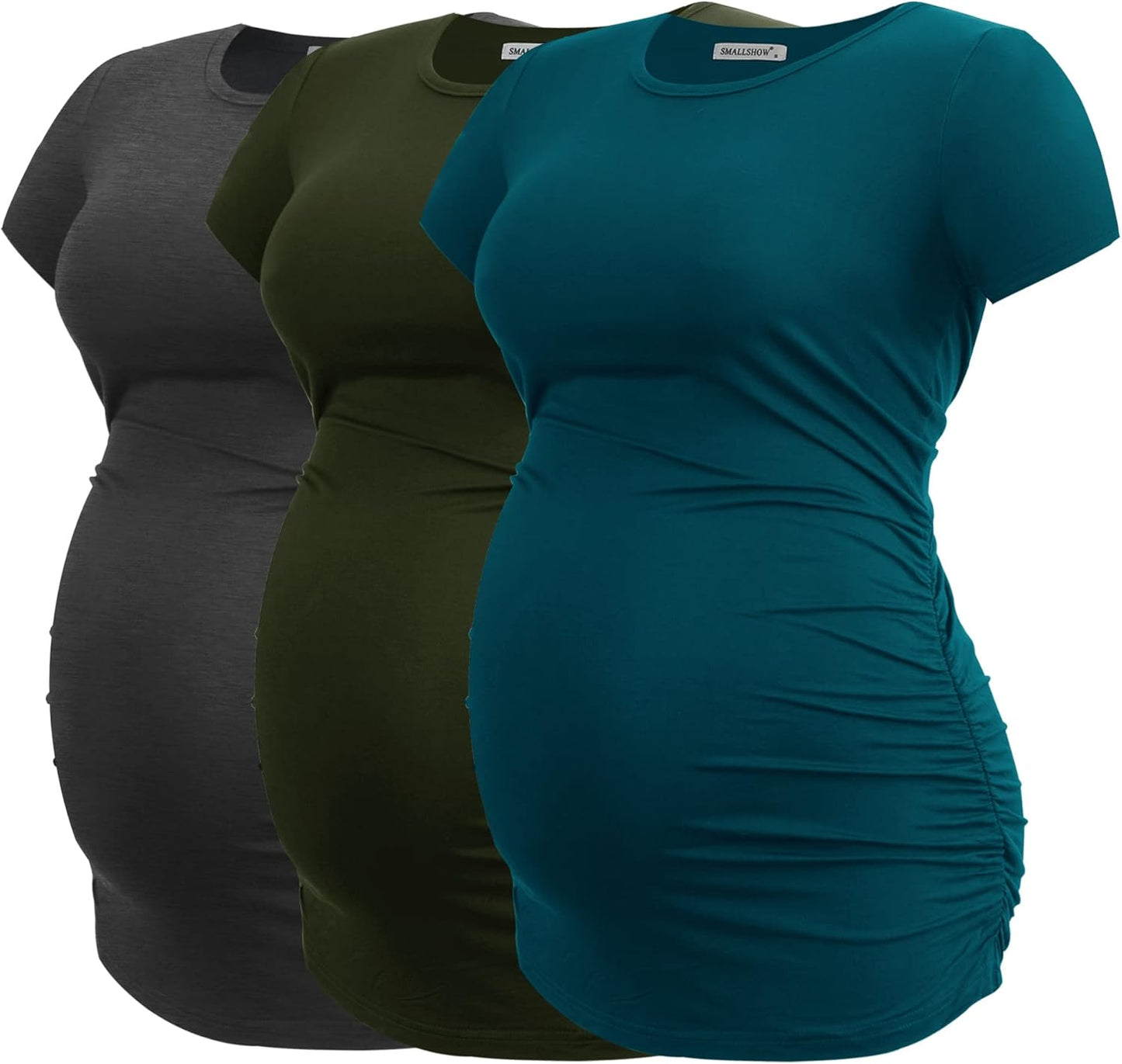 Smallshow Women's Maternity Tops Side Ruched Tunic T-Shirt Review
