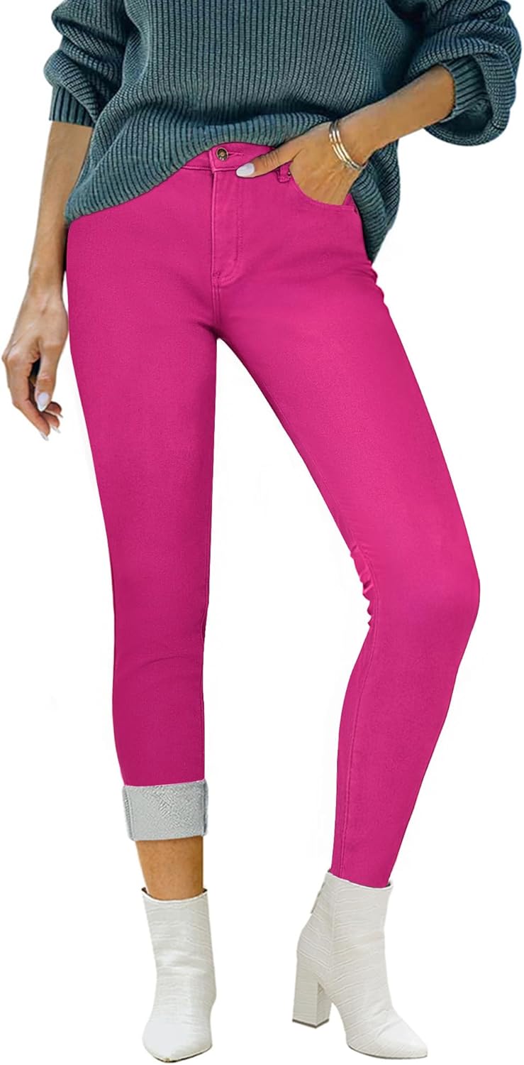 Luvamia Women's Fleece Lined Jeans for Winter Comfort and Style