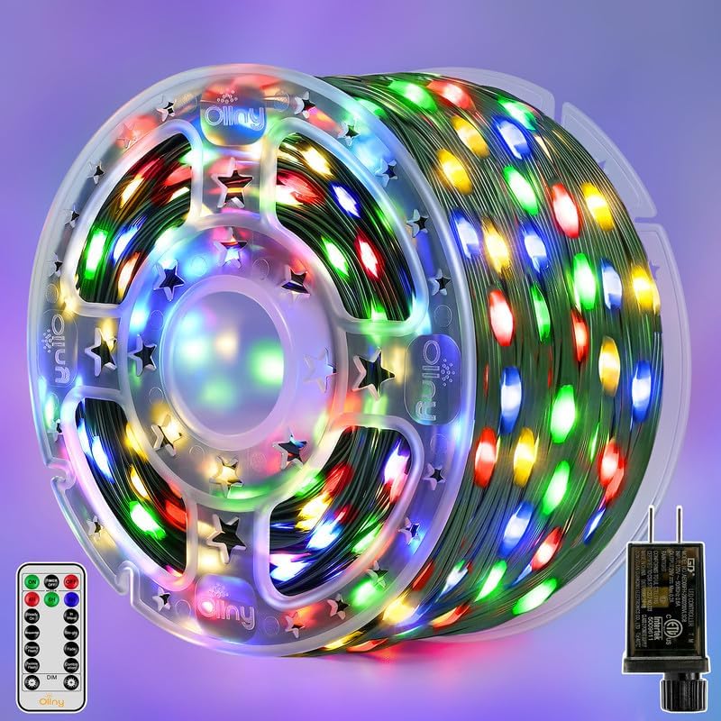 Ollny Christmas Lights Outdoor 393FT 1200 LED Waterproof String