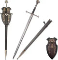 Medieval Sword with Display Plaque - Detailed Cosplay & Decor