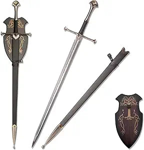 Medieval Sword with Display Plaque for Collectors and Fans