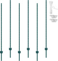 VEVOR 6 Ft U-Channel Metal Fence Post 6 Pack - Durable Garden Stakes