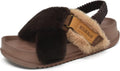 Fuzzy Criss Cross Platform Slippers for Women - Cozy Arch Support you