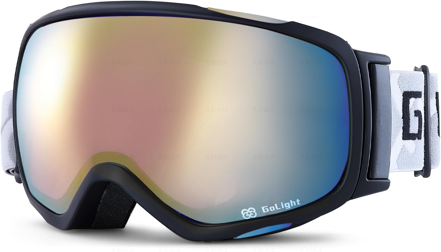 OTG Ski Goggles: Anti-Fog, UV Protection, Pink Lens + Gold Revo