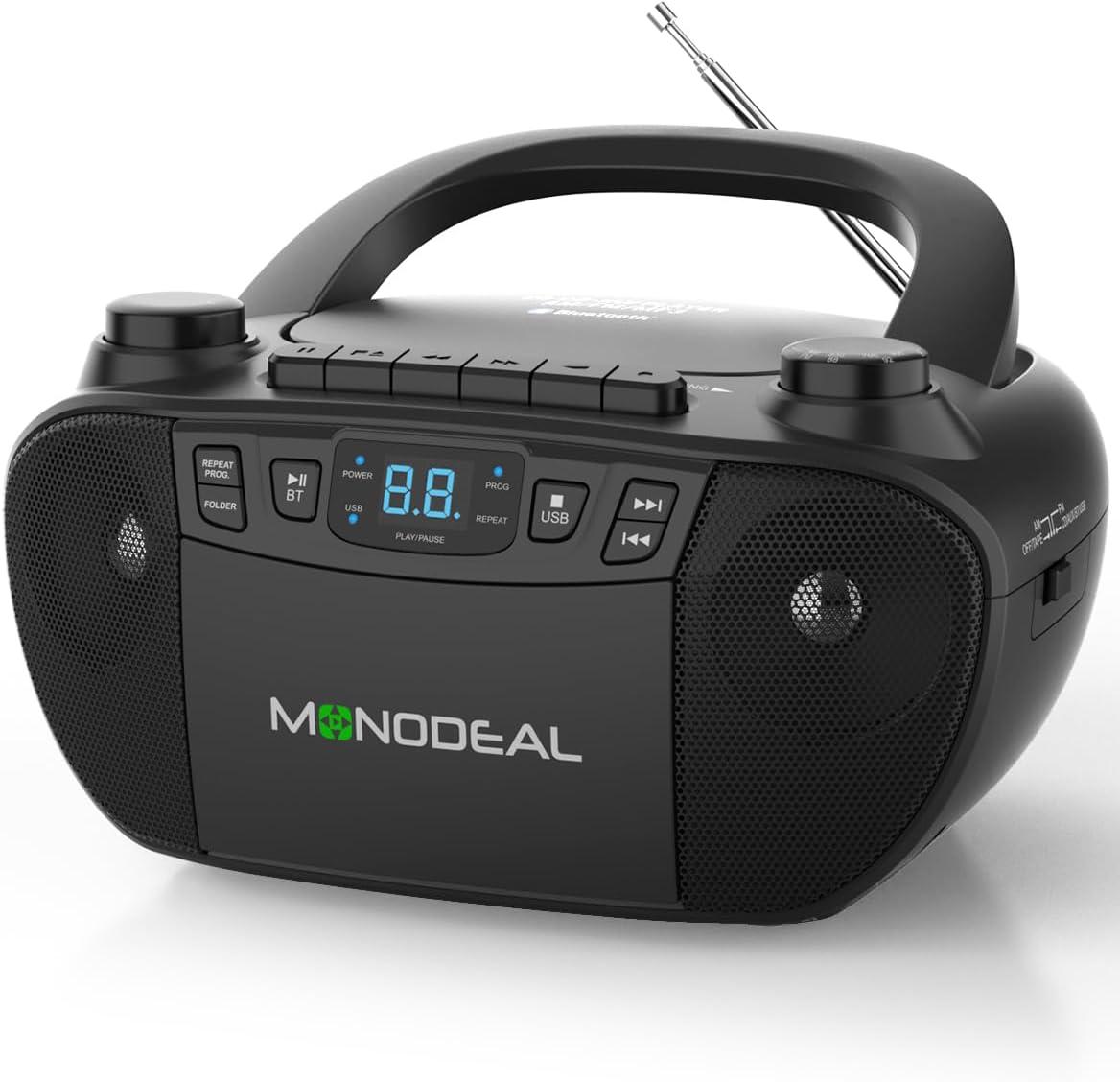 MONODEAL Cassette Tape Player with Bluetooth and CD Player