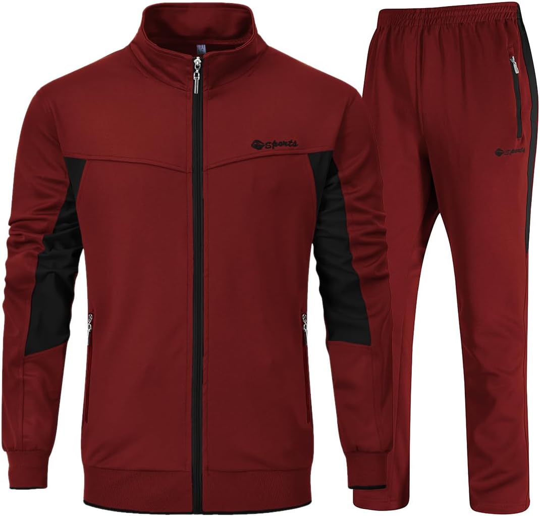YSENTO Men's Tracksuits Set for Jogging and Athletic Activities