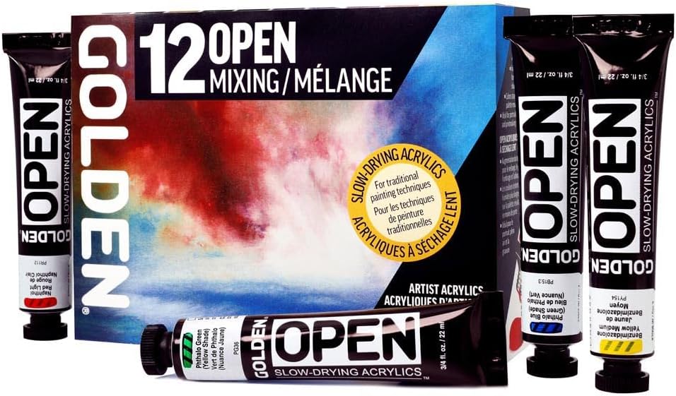 GOLDEN OPEN Slow-Drying Acrylics Mixing Set for Artists