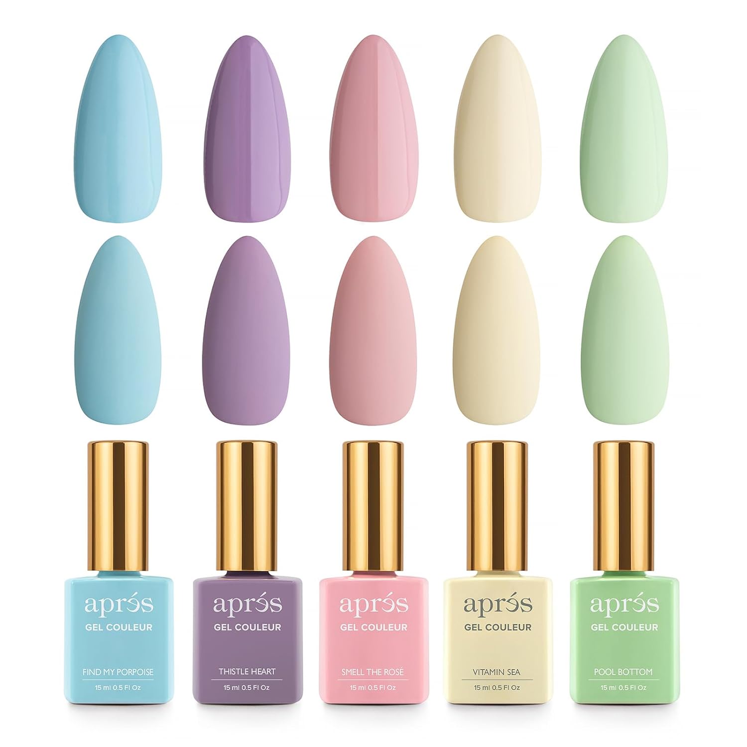 Apres Gel Couleur Combo Set: 5 Bright Nude Pastel Colors