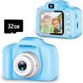 Blue Kids Selfie Camera for Boys Age 3-9 - HD Video Toy Camera