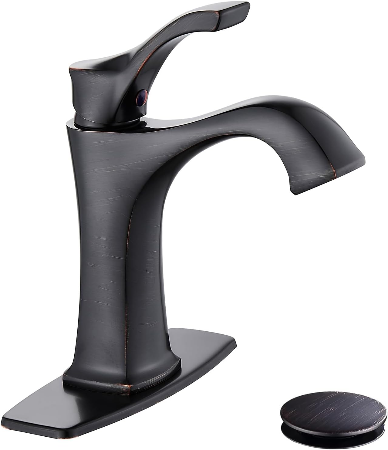 Oil Rubbed Bronze Bathroom Faucet for Sink with Drain Assembly
