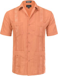 Allsense Men's Short-Sleeve Cuban Guayabera Shirt - Classic Summer