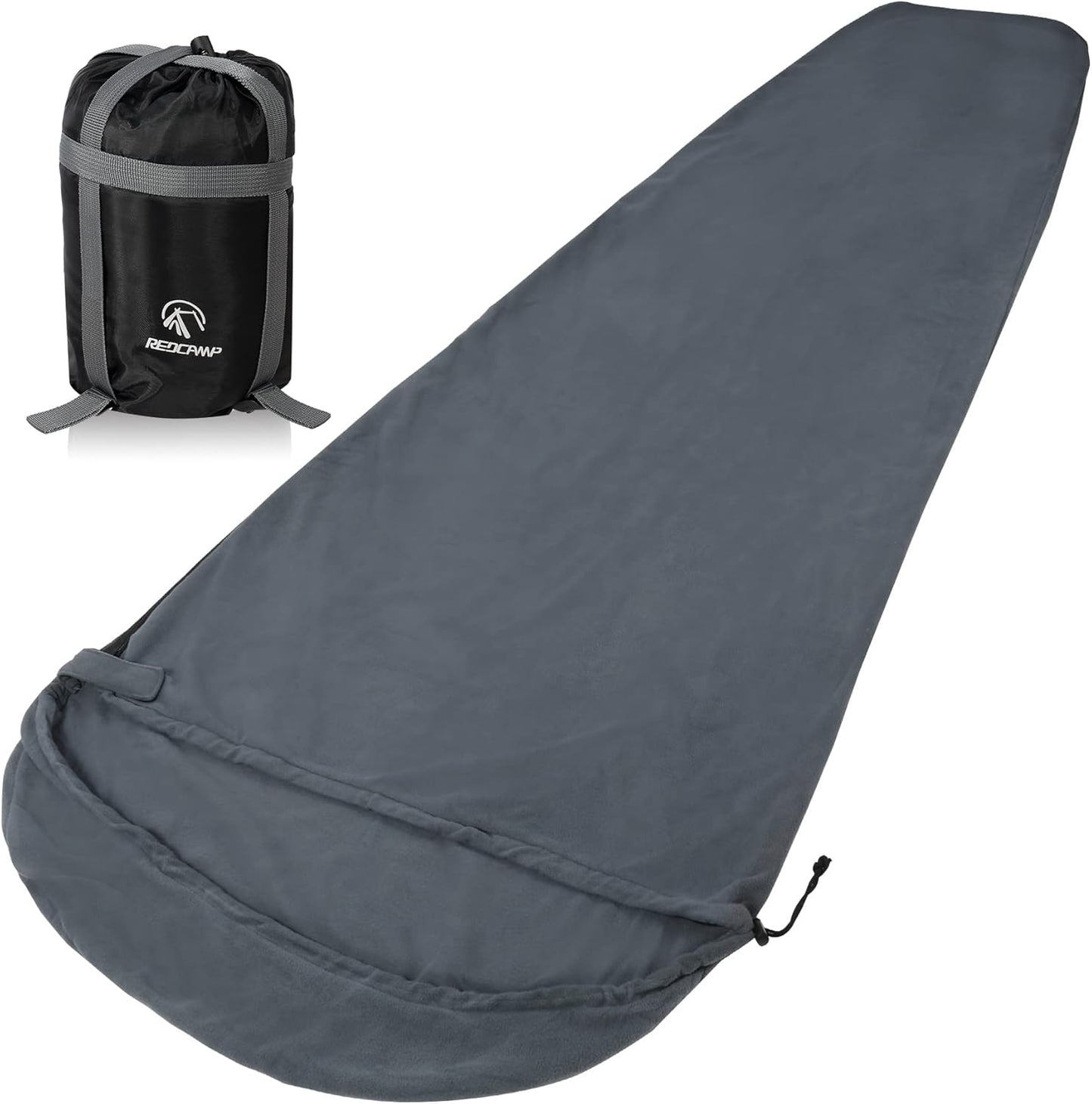 REDCAMP Mummy Fleece Sleeping Bag Liner with Hood for Comfort