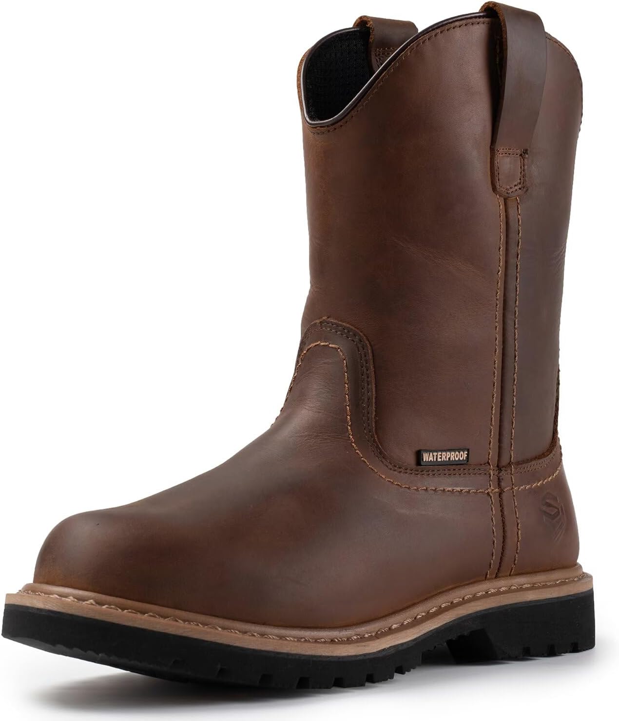 SUREWAY 10in Mens Soft Steel Toe Waterproof Wellington Work Boot