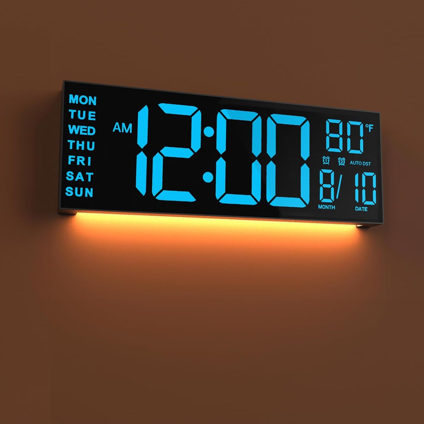 JALL 13in Large Digital Wall Mount Clock for Home & Office