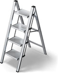 HillhutApex 4 Step Stool Foldable Aluminum Ladder - Lightweight