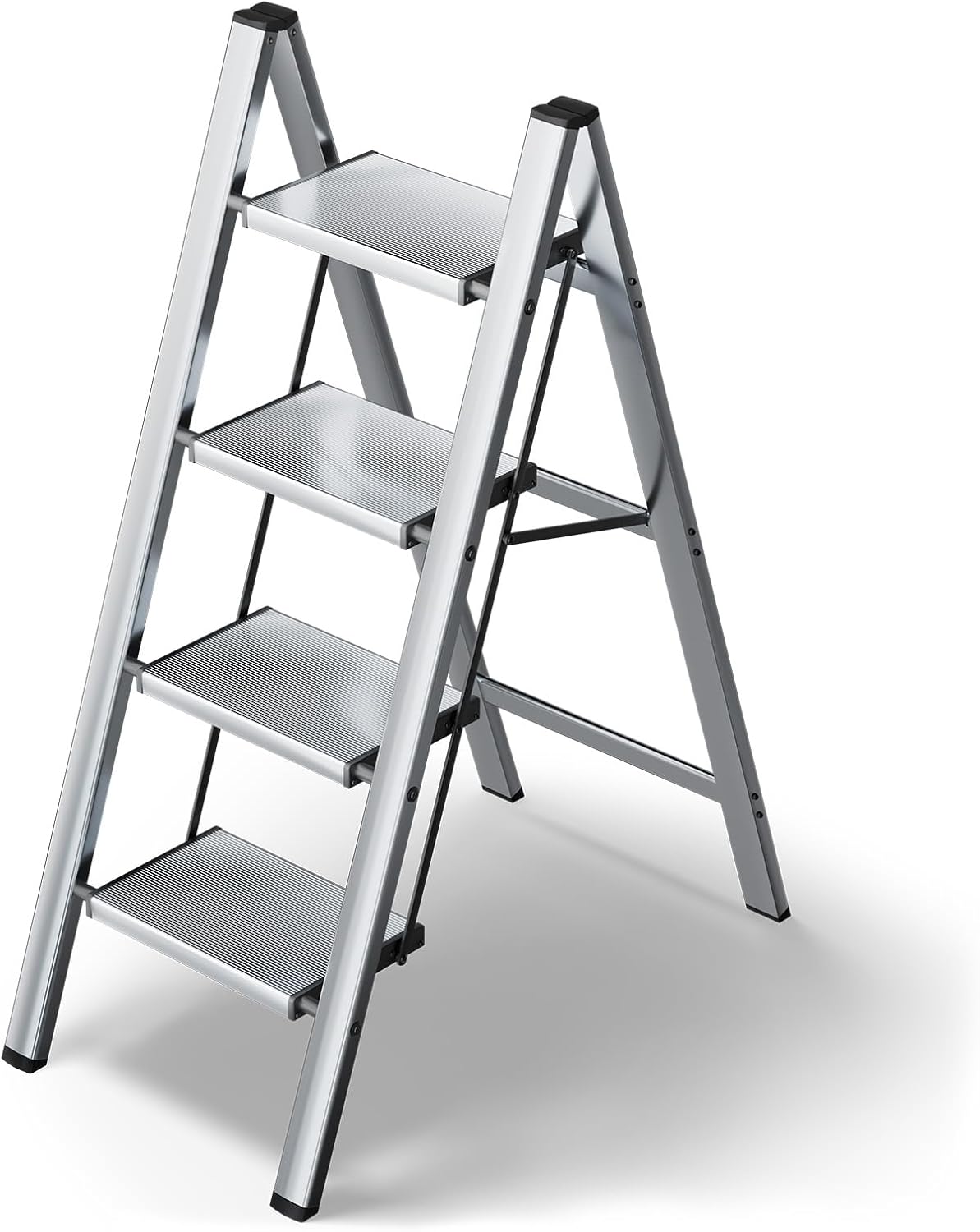 HillhutApex 4 Step Stool - Lightweight Aluminum Ladder for Home