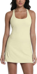 Women's Tennis Dress with Built-in Bra and Pockets for Active Use