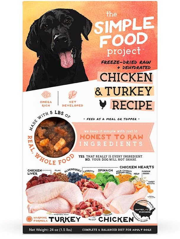 Freeze Dried Raw Food for Dogs - Chicken & Turkey 24oz