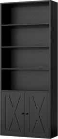 Shintenchi Bookshelf 6-Shelf Industrial Bookcase - Tall Storage