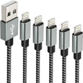 IDISON MFi iPhone Charger 5Pack (3/3/6/6/10FT) - Durable Nylon Cables