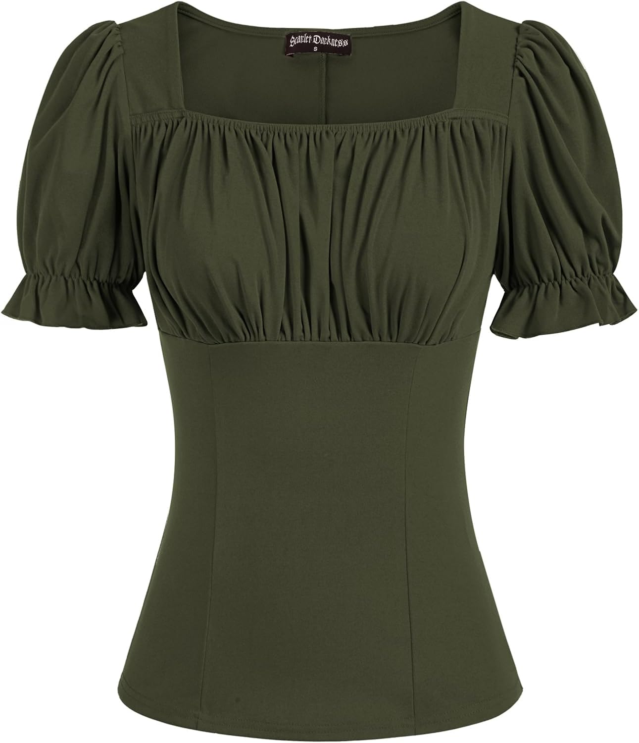 Scarlet Darkness Women's Puff Sleeve Square Neck Renaissance Top